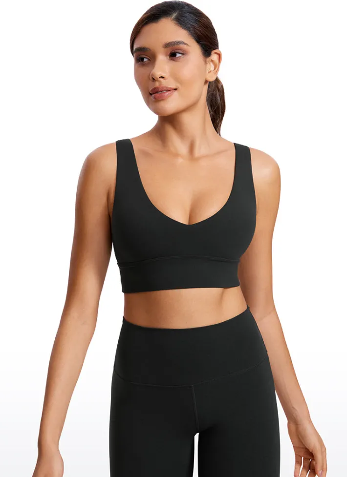 Best Sale CRZ YOGA Butterluxe Deep V Neck Longline Sports Bra