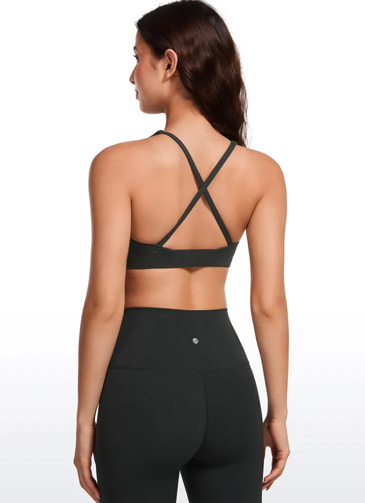 Fashion CRZ YOGA Butterluxe Deep V Neck Thin Strap Criss Cross Bra