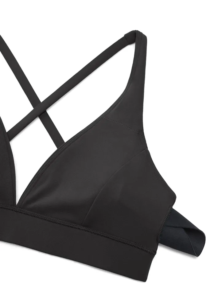Fashion CRZ YOGA Butterluxe Deep V Neck Thin Strap Criss Cross Bra