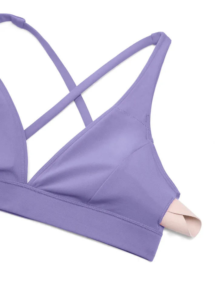 Hot CRZ YOGA Butterluxe Deep V Neck Thin Strap Criss Cross Bra