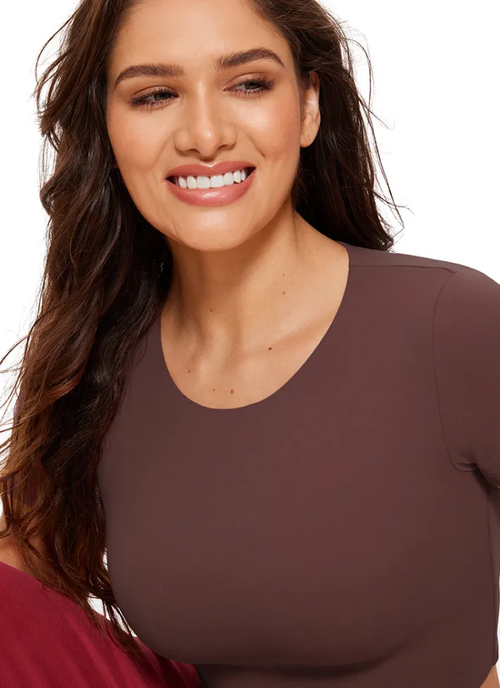 Best CRZ YOGA Butterluxe Double Lined Cropped Short Sleeves