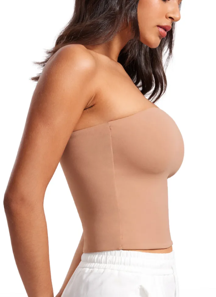Cheap CRZ YOGA Butterluxe Double Lined Strapless Top Mocha Mousse