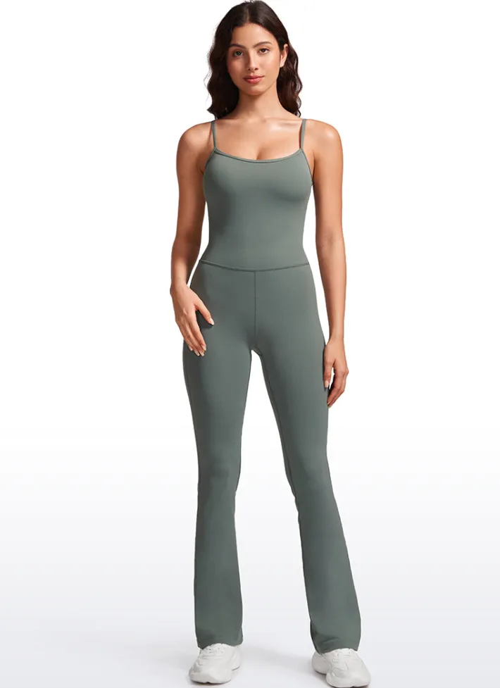 Cheap CRZ YOGA Butterluxe Flare Jumpsuits Build-in Bra Bodysuits 30''