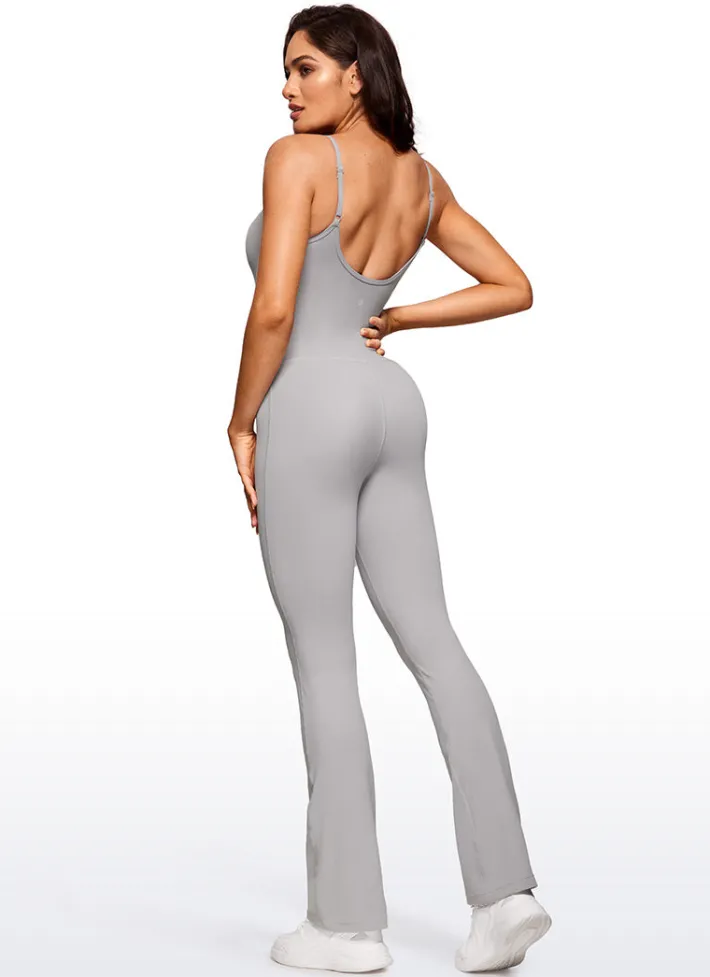 Fashion CRZ YOGA Butterluxe Flare Jumpsuits Build-in Bra Bodysuits 30''
