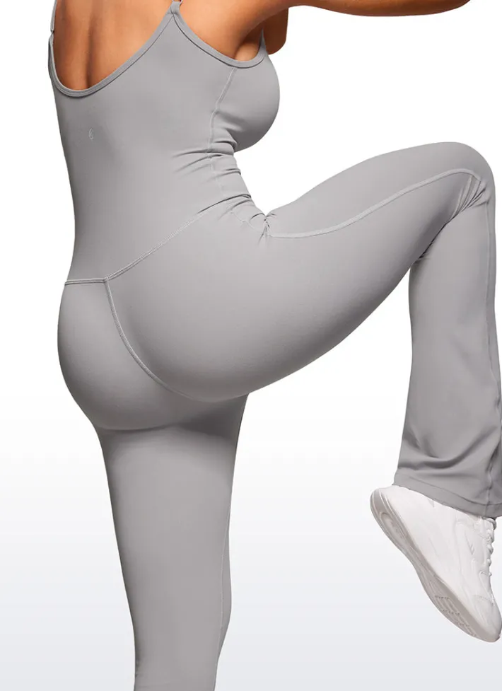 Fashion CRZ YOGA Butterluxe Flare Jumpsuits Build-in Bra Bodysuits 30''