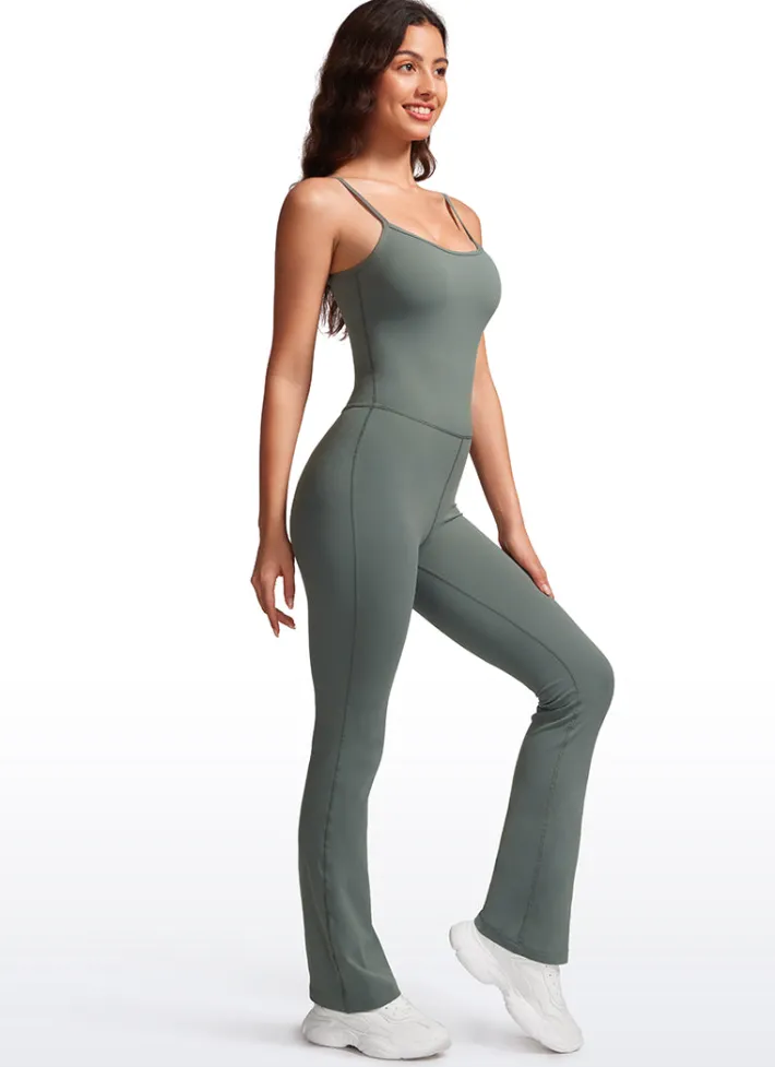 Cheap CRZ YOGA Butterluxe Flare Jumpsuits Build-in Bra Bodysuits 30''