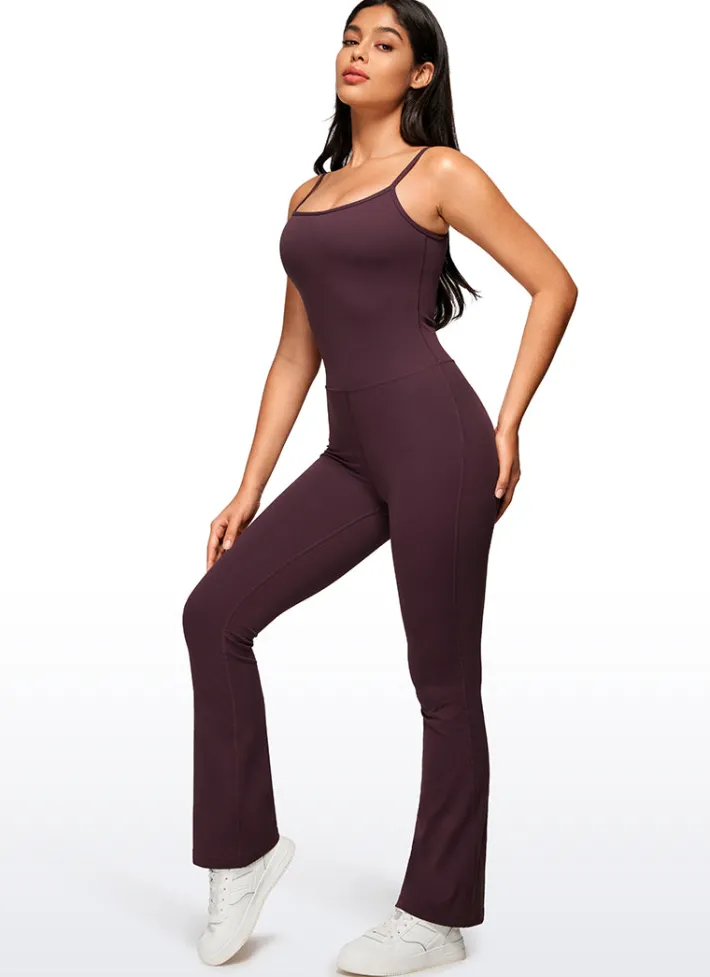 Fashion CRZ YOGA Butterluxe Flare Jumpsuits Build-in Bra Bodysuits 30''
