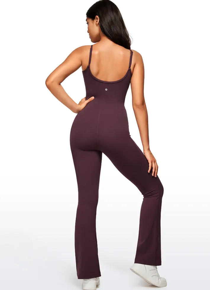 Fashion CRZ YOGA Butterluxe Flare Jumpsuits Build-in Bra Bodysuits 30''