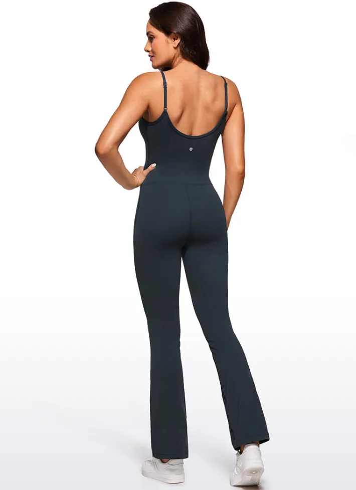 Cheap CRZ YOGA Butterluxe Flare Jumpsuits Build-in Bra Bodysuits 30''