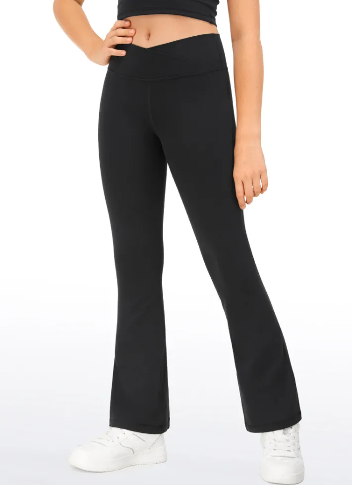 Cheap CRZ YOGA Butterluxe Girls Crossover Flare Leggings