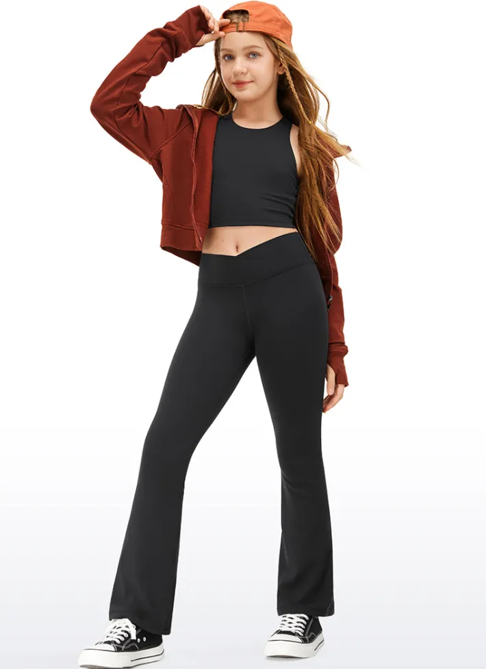Cheap CRZ YOGA Butterluxe Girls Crossover Flare Leggings
