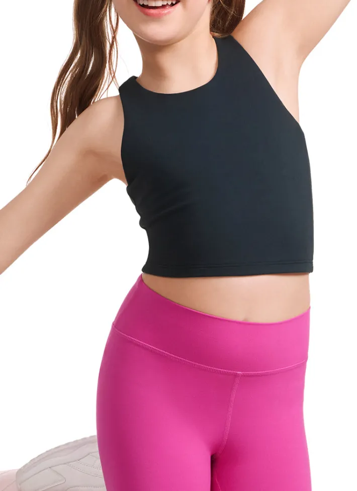Clearance CRZ YOGA Butterluxe Girls Double Lined Racerback Tank Tops