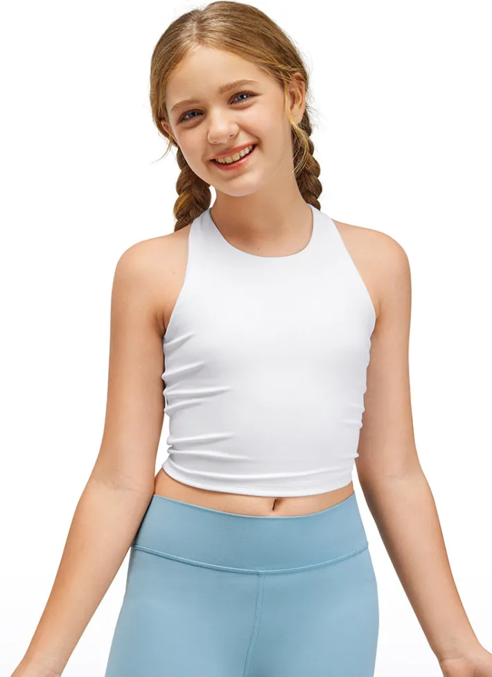 Clearance CRZ YOGA Butterluxe Girls Double Lined Racerback Tank Tops