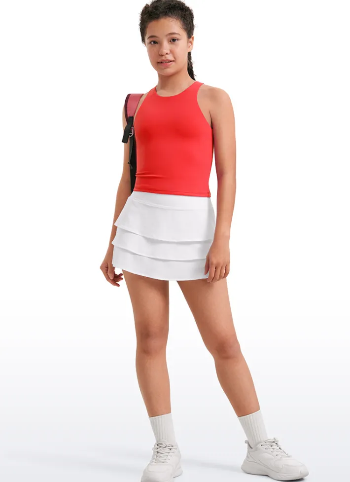 Flash Sale CRZ YOGA Butterluxe Girls Double Lined Racerback Tank Tops Waist Length