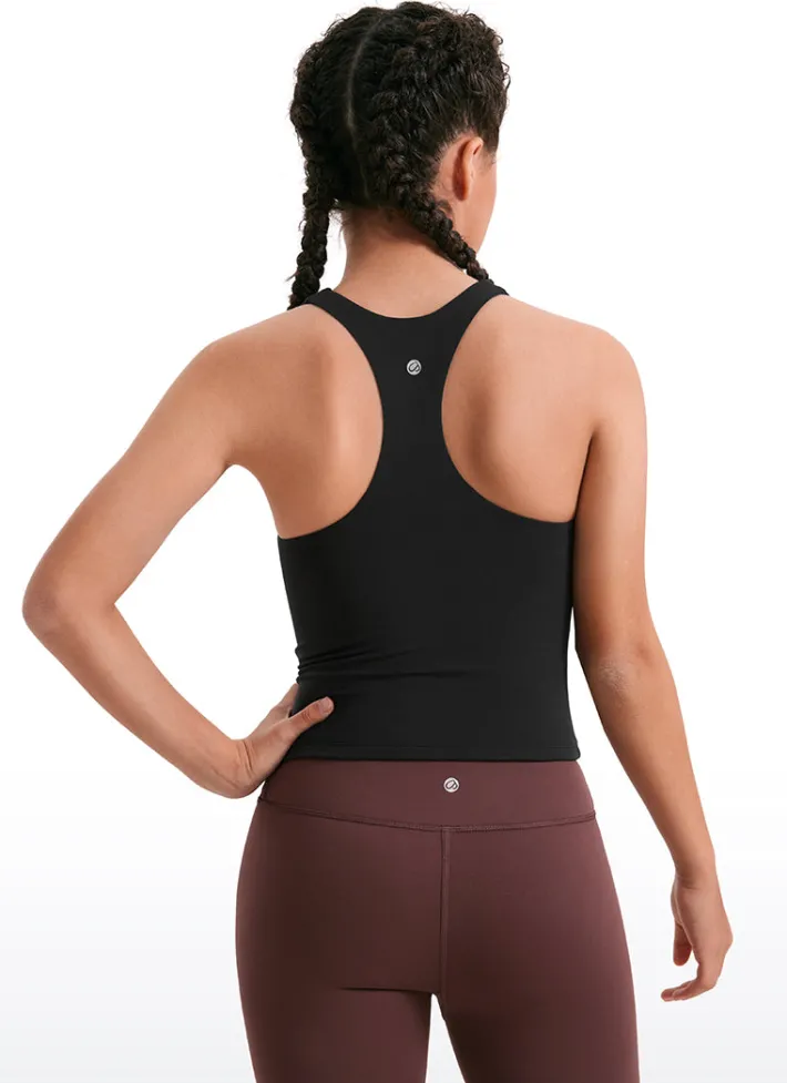 Flash Sale CRZ YOGA Butterluxe Girls Double Lined Racerback Tank Tops Waist Length