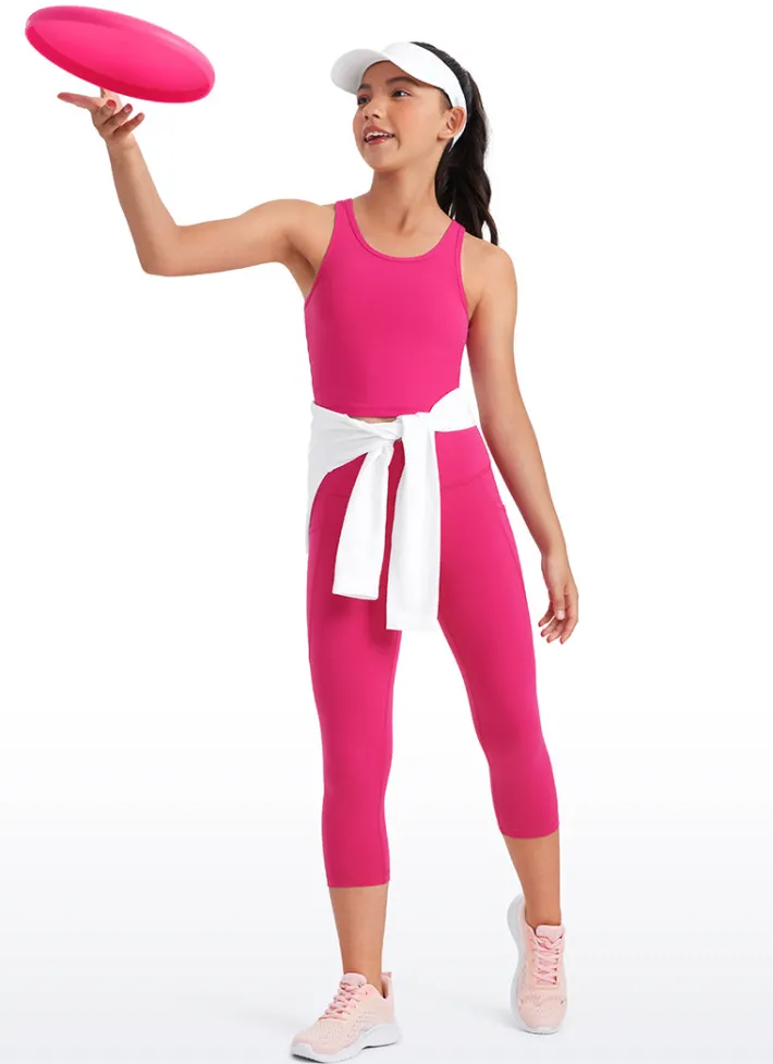 Discount CRZ YOGA Butterluxe Girls Double Lined Scoop Neck Tank Tops