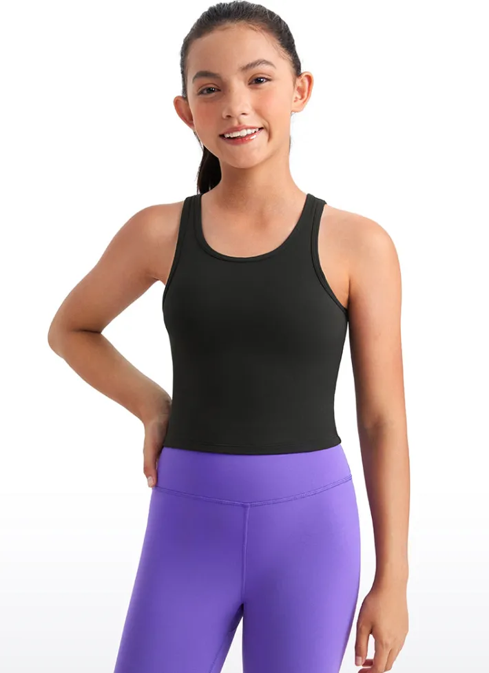 Discount CRZ YOGA Butterluxe Girls Double Lined Scoop Neck Tank Tops