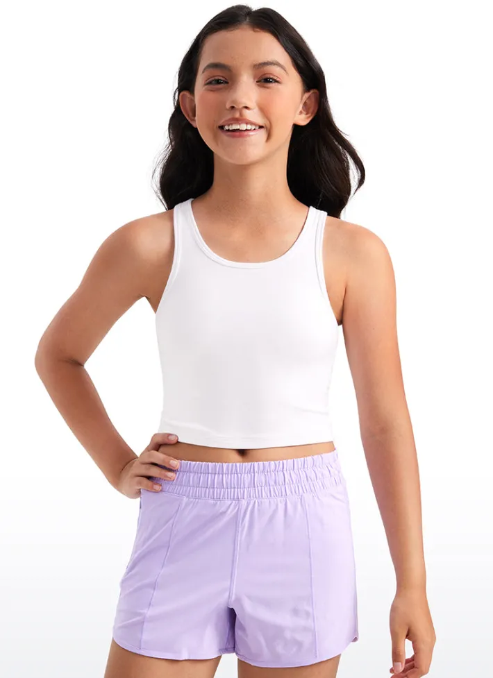 Discount CRZ YOGA Butterluxe Girls Double Lined Scoop Neck Tank Tops
