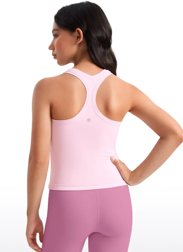 Hot CRZ YOGA Butterluxe Girls Waist-Length Crewneck Tank Racerback