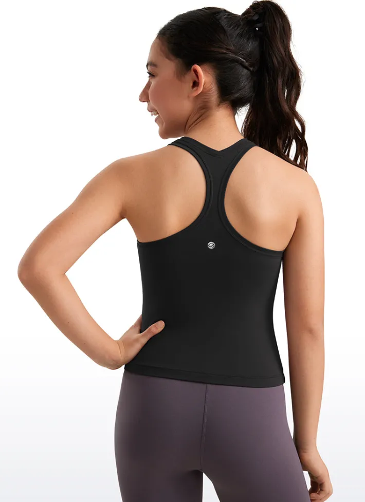 Hot CRZ YOGA Butterluxe Girls Waist-Length Crewneck Tank Racerback