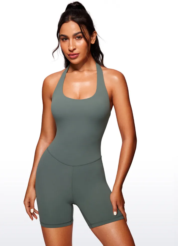 Cheap CRZ YOGA Butterluxe Halter Backless Athletic Rompers 6''