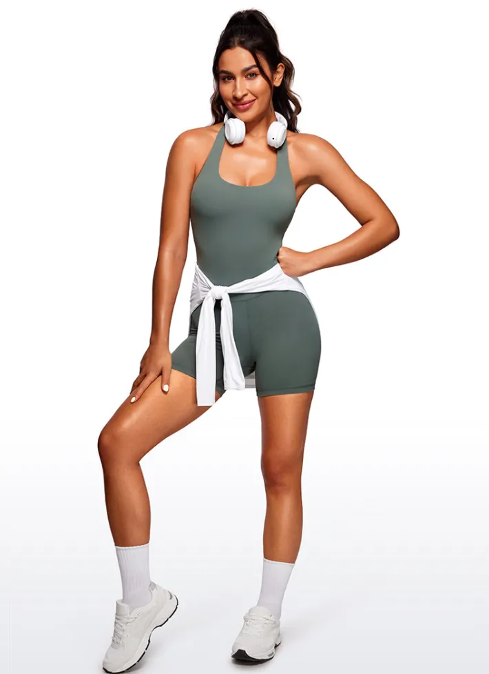 Cheap CRZ YOGA Butterluxe Halter Backless Athletic Rompers 6''