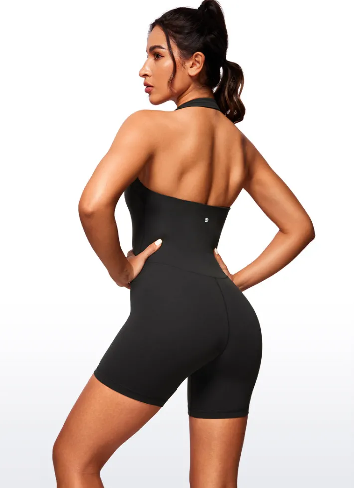 Cheap CRZ YOGA Butterluxe Halter Backless Athletic Rompers 6''