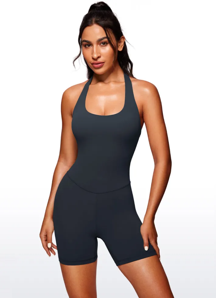 Cheap CRZ YOGA Butterluxe Halter Backless Athletic Rompers 6''