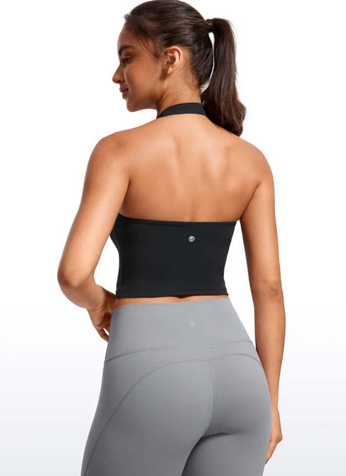 Sale CRZ YOGA Butterluxe Halter Built-in Bra Tanks