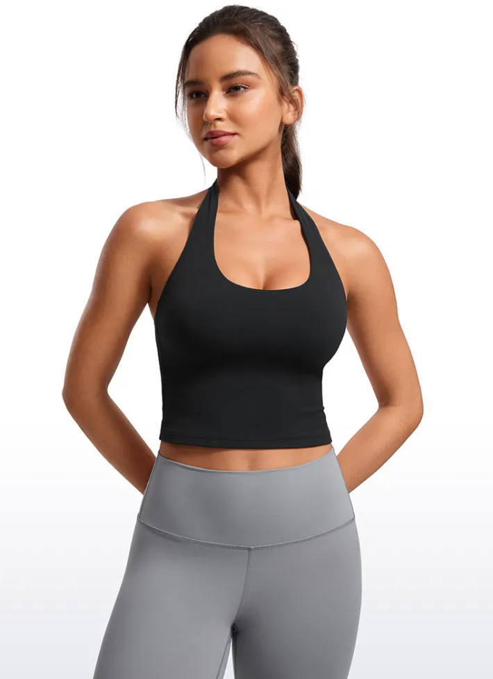 Sale CRZ YOGA Butterluxe Halter Built-in Bra Tanks