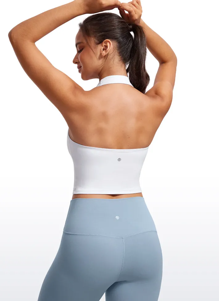 Sale CRZ YOGA Butterluxe Halter Built-in Bra Tanks