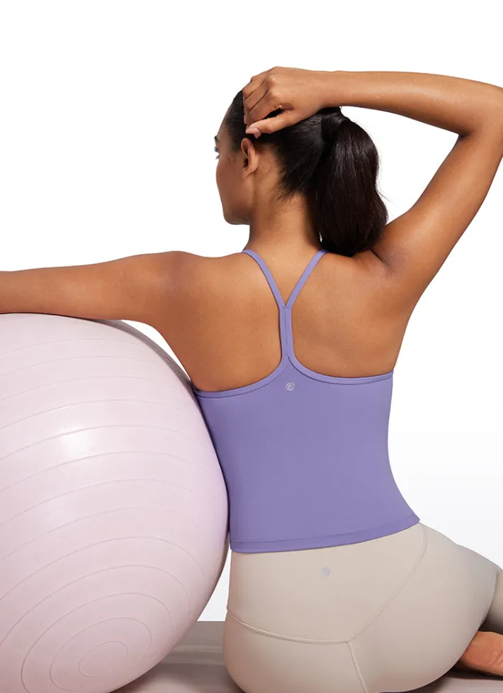 Store CRZ YOGA Butterluxe Halter High Neck Built-in Bra Tanks Y Back