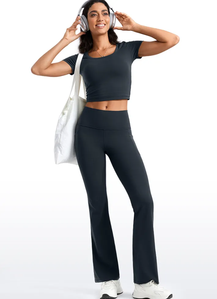 Sale CRZ YOGA Butterluxe High Waist Flare Side Pocket Leggings 31.5"