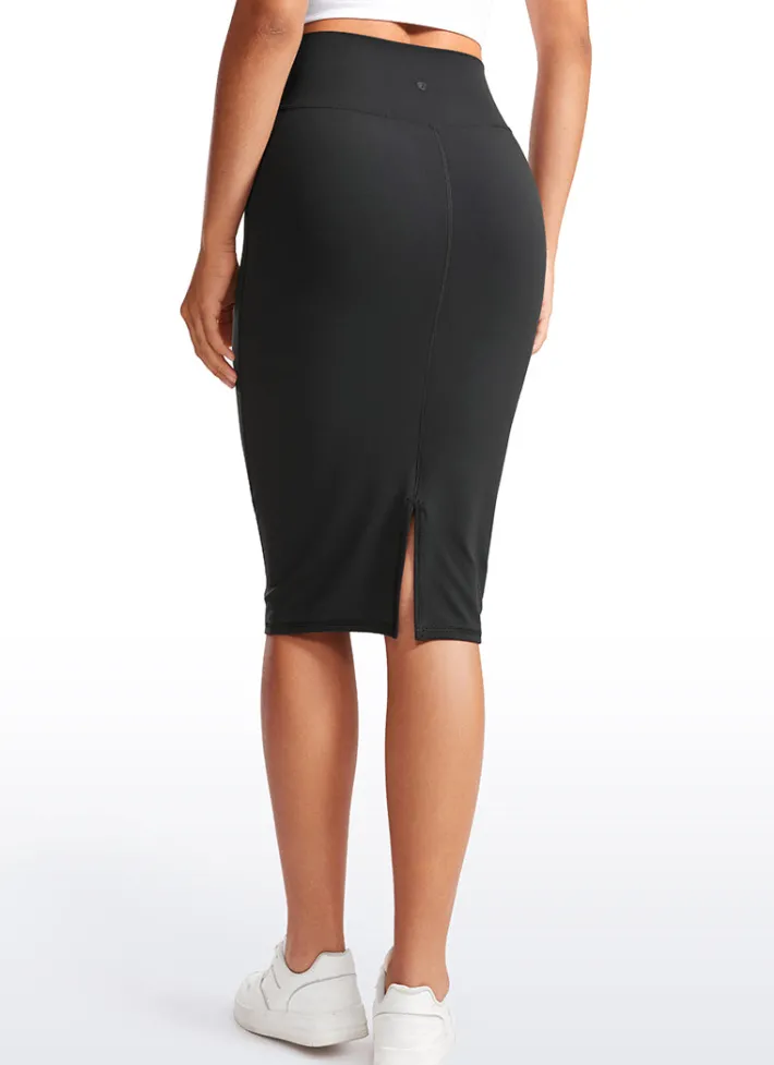 Discount CRZ YOGA Butterluxe High Waist V Cross Midi Pencil Skirt 26''