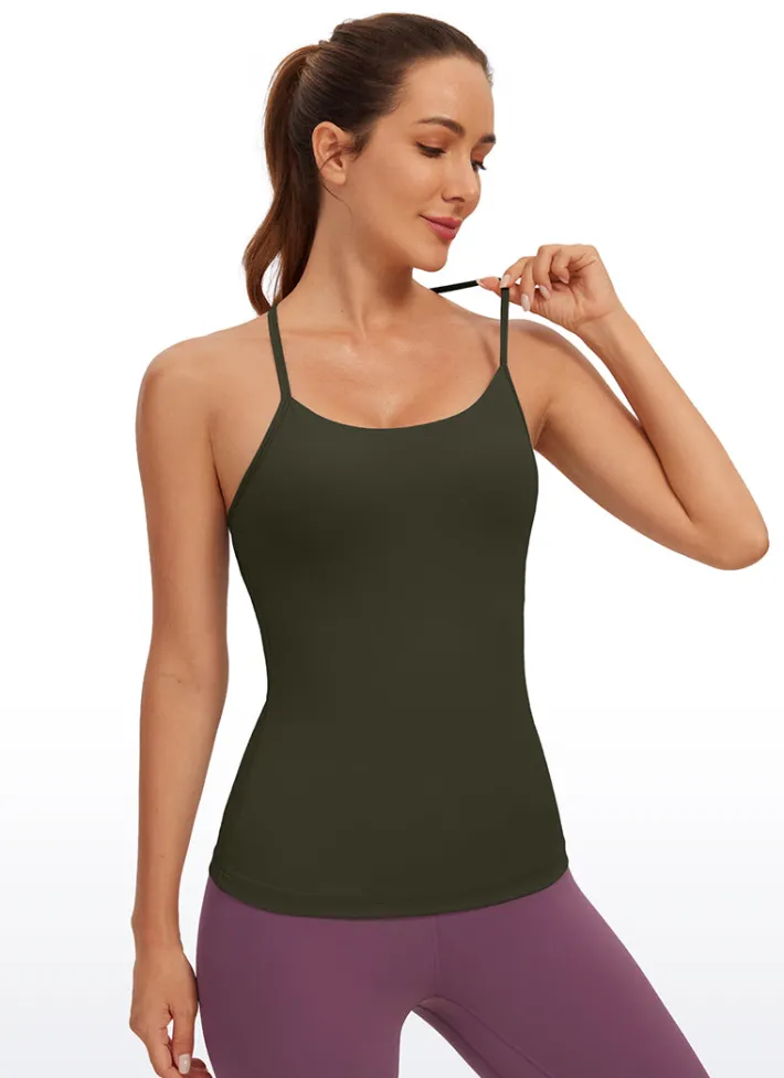 Hot CRZ YOGA Butterluxe Hip Length Built-in Bra Tank Y Back