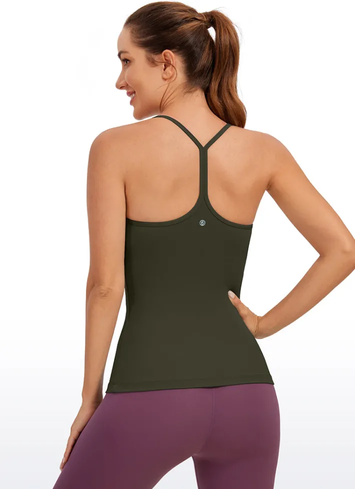 Hot CRZ YOGA Butterluxe Hip Length Built-in Bra Tank Y Back