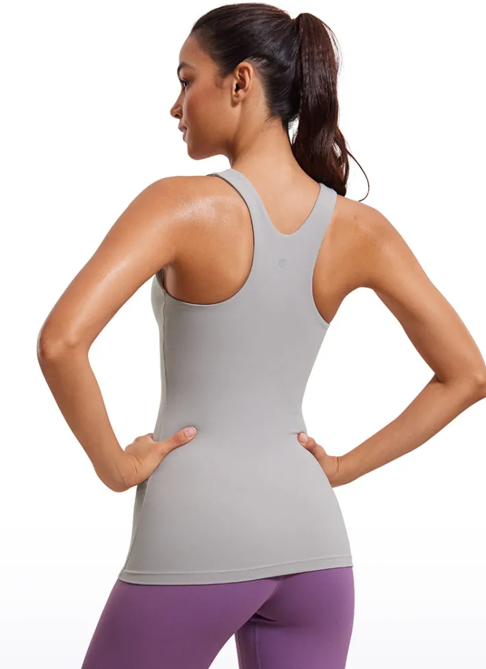 Store CRZ YOGA Butterluxe Hip Length Built-in Bra Tanks High Neck
