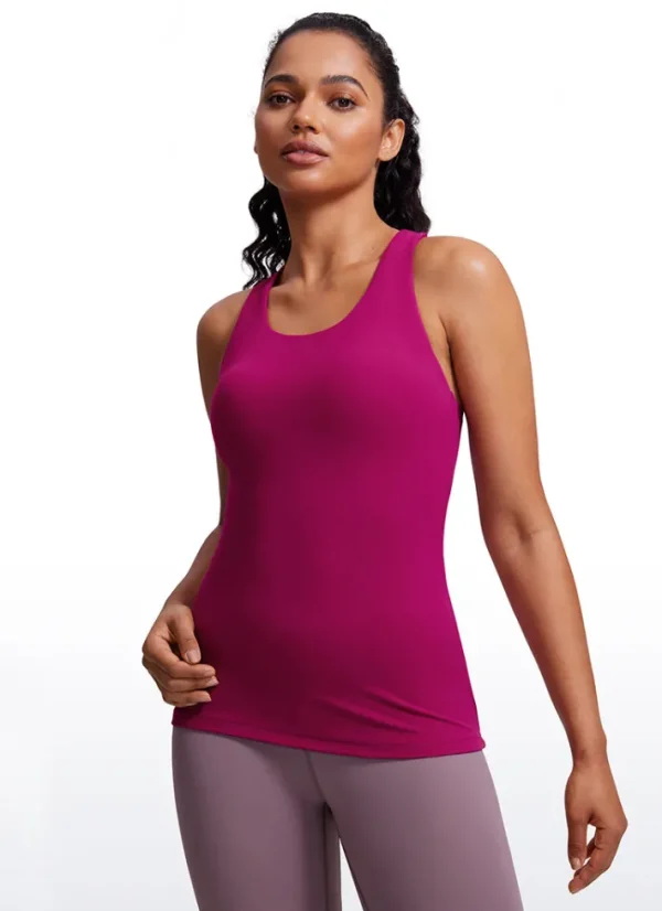 Flash Sale CRZ YOGA Butterluxe Hip-Length Built in Bra Racerback Tank