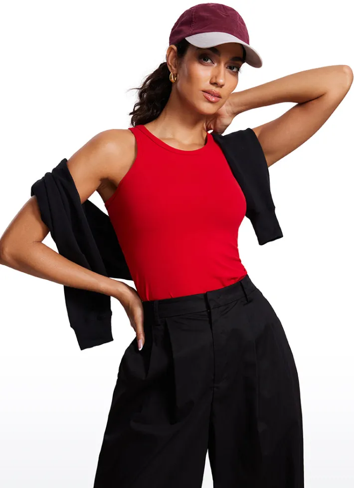 Discount CRZ YOGA Butterluxe Hip-Length Racerback Tank High Neck