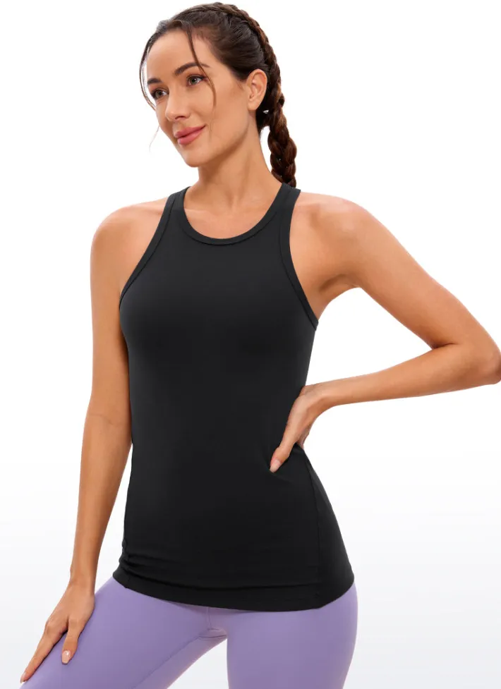 Discount CRZ YOGA Butterluxe Hip-Length Racerback Tank High Neck