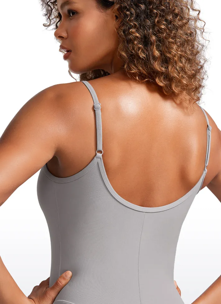 Fashion CRZ YOGA Butterluxe Jumpsuits Build-in Bra Bodysuits 25'' Gull Gray