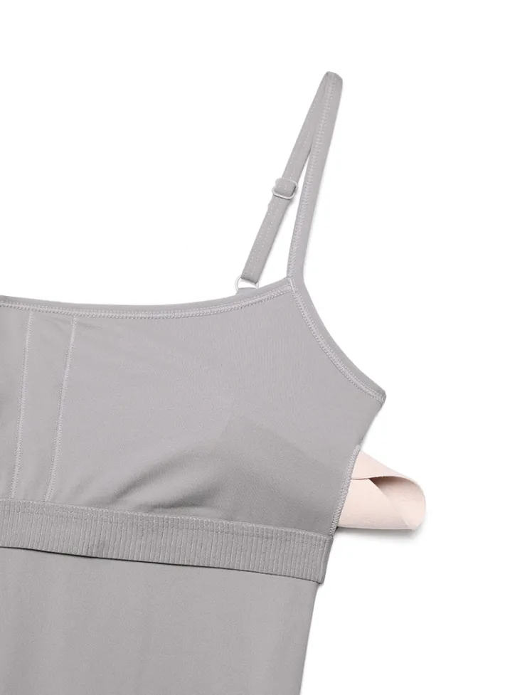 Fashion CRZ YOGA Butterluxe Jumpsuits Build-in Bra Bodysuits 25'' Gull Gray