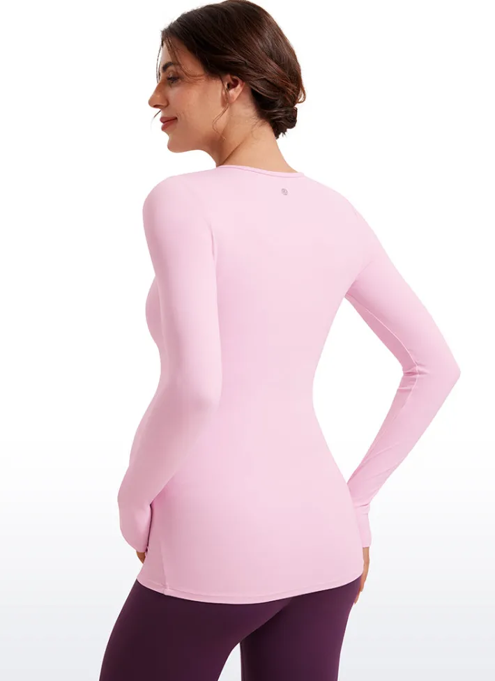 Discount CRZ YOGA Butterluxe Long Sleeve Maternity Crewneck T-Shirts