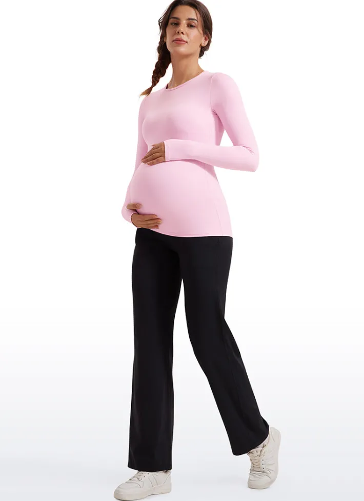 Discount CRZ YOGA Butterluxe Long Sleeve Maternity Crewneck T-Shirts