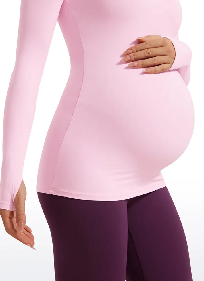 Discount CRZ YOGA Butterluxe Long Sleeve Maternity Crewneck T-Shirts