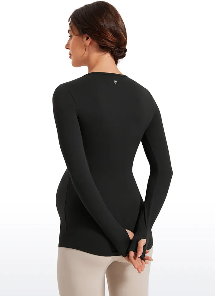 Discount CRZ YOGA Butterluxe Long Sleeve Maternity Crewneck T-Shirts
