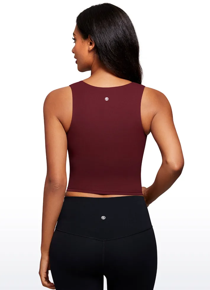 Discount CRZ YOGA Butterluxe Longline Square Neck Built-in Bra Sports Tanks