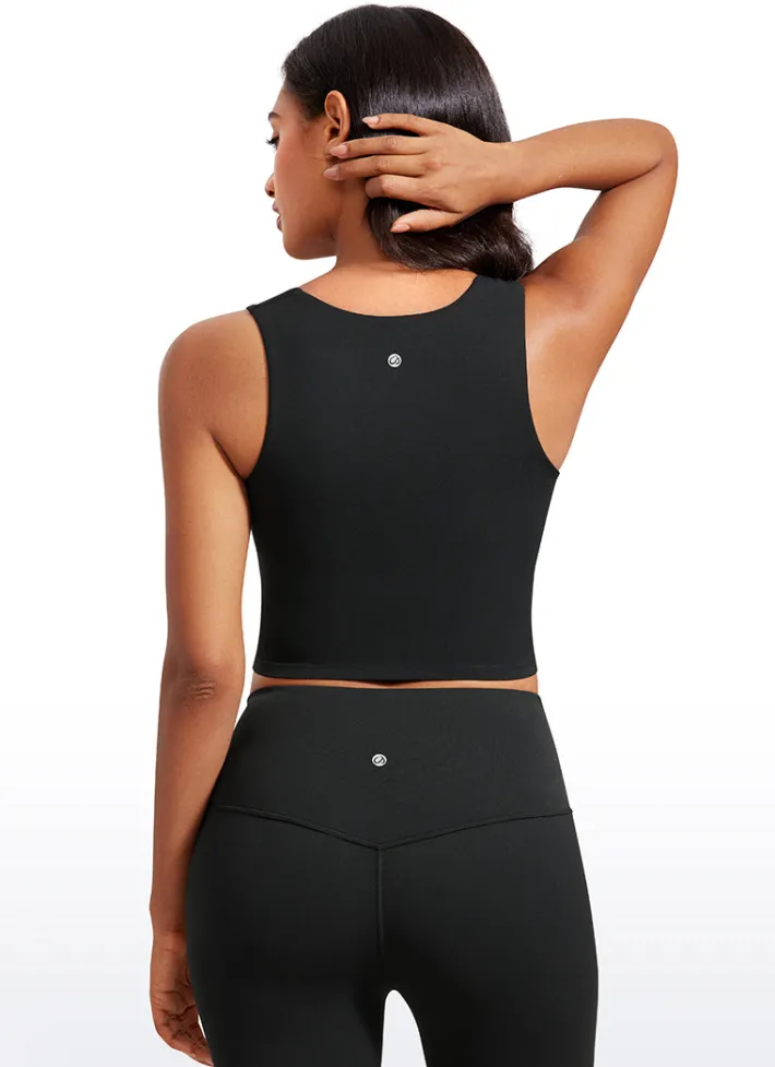 Discount CRZ YOGA Butterluxe Longline Square Neck Built-in Bra Sports Tanks