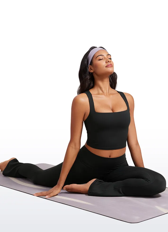 Discount CRZ YOGA Butterluxe Longline Square Neck Built-in Bra Sports Tanks