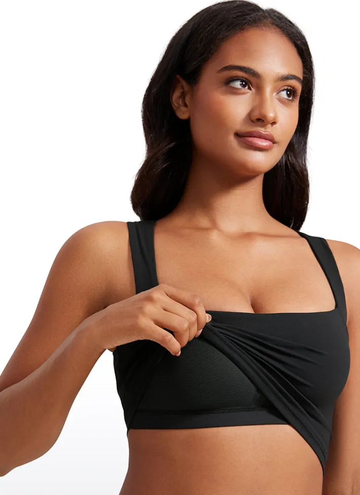 Discount CRZ YOGA Butterluxe Longline Square Neck Built-in Bra Sports Tanks